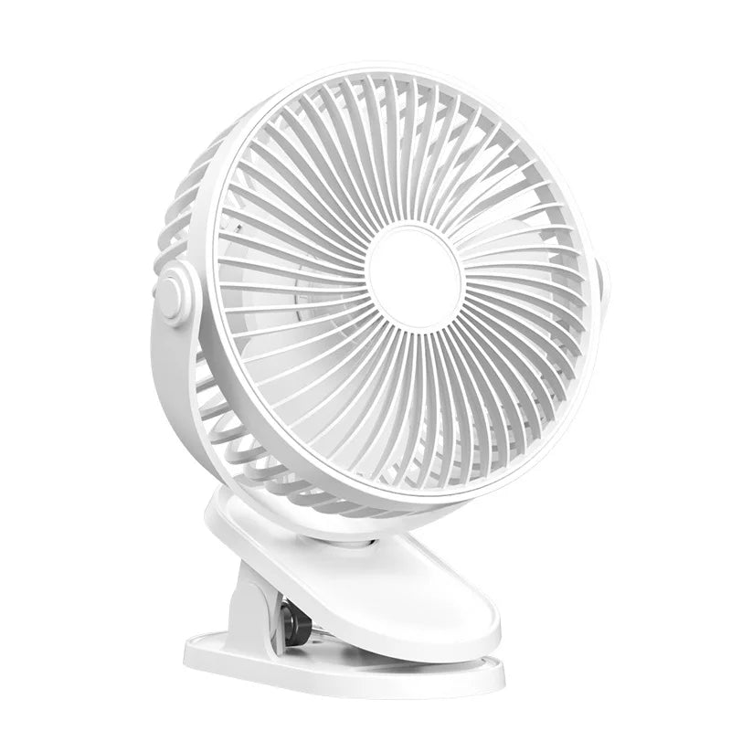 Portable Usb Rechargeable Table Fan With Clip High Speed Strong Wind Big Recharging Battery air Cooling Fan