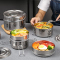Wholesale Double-Layer Stainless Steel Meta Lunch Box Large Bento Box with Multilayer Design for Work and School Food Storage