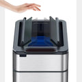 13-Gallon Stainless Steel Kitchen Trash Can Double-Opening Smart Dustbin Sensor Pressing Type Waste Bin 50L Storage