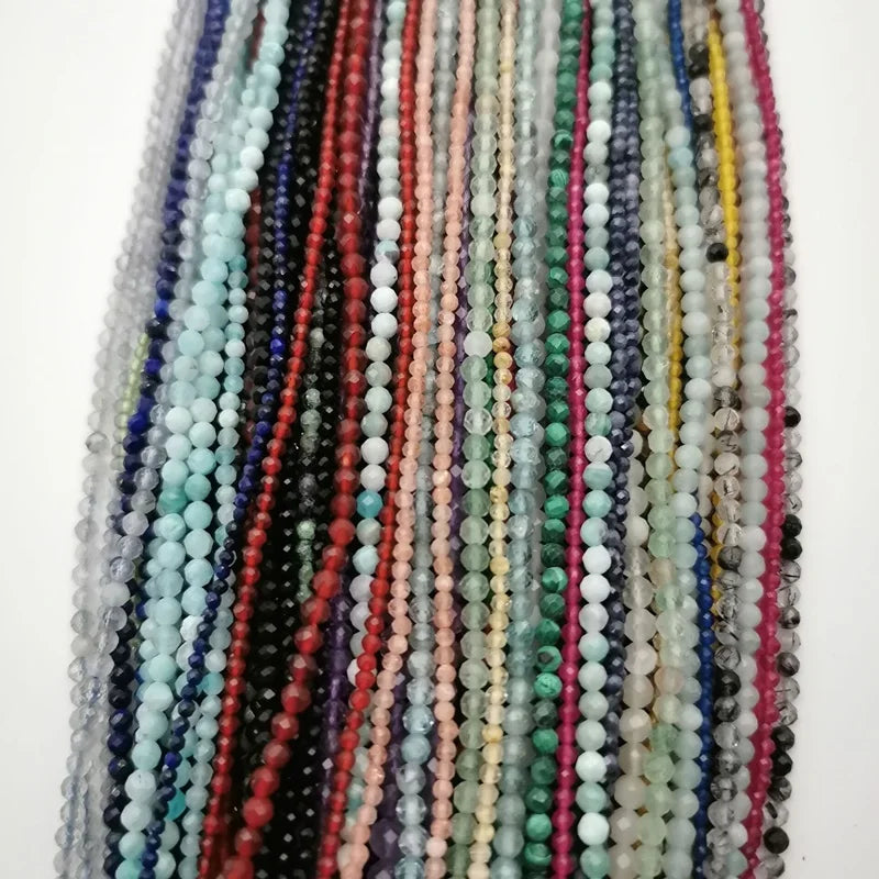 Natural Stone Beads for Jewelry Making Quartz Crystal Corner Cut Shiny Mini Beads DIY Bracelet and Necklace 2mm 3mm 4mm