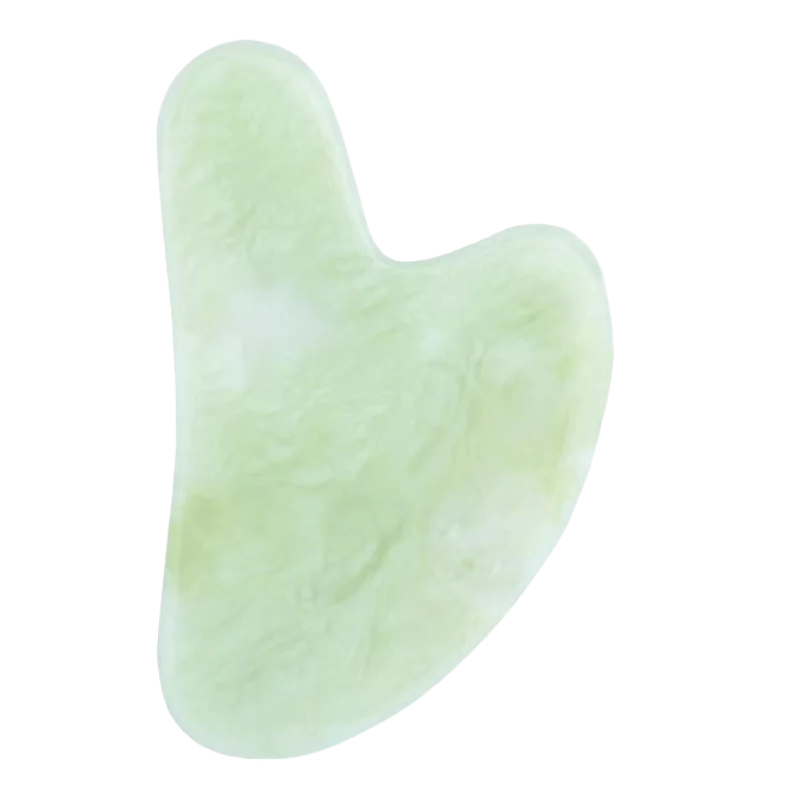 Huiying Natural Green New Jade Gua Sha Scraping Massage Tool for Facial Neck Body Face Skin Massage Heart Shape Gua Sha Board