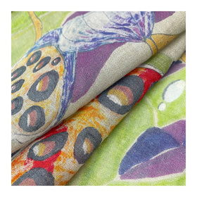 Eco Factory Customiation Lotus Leaf Printed Woven 100% Ramie Voile Fabric for Girls Dress Custom Color