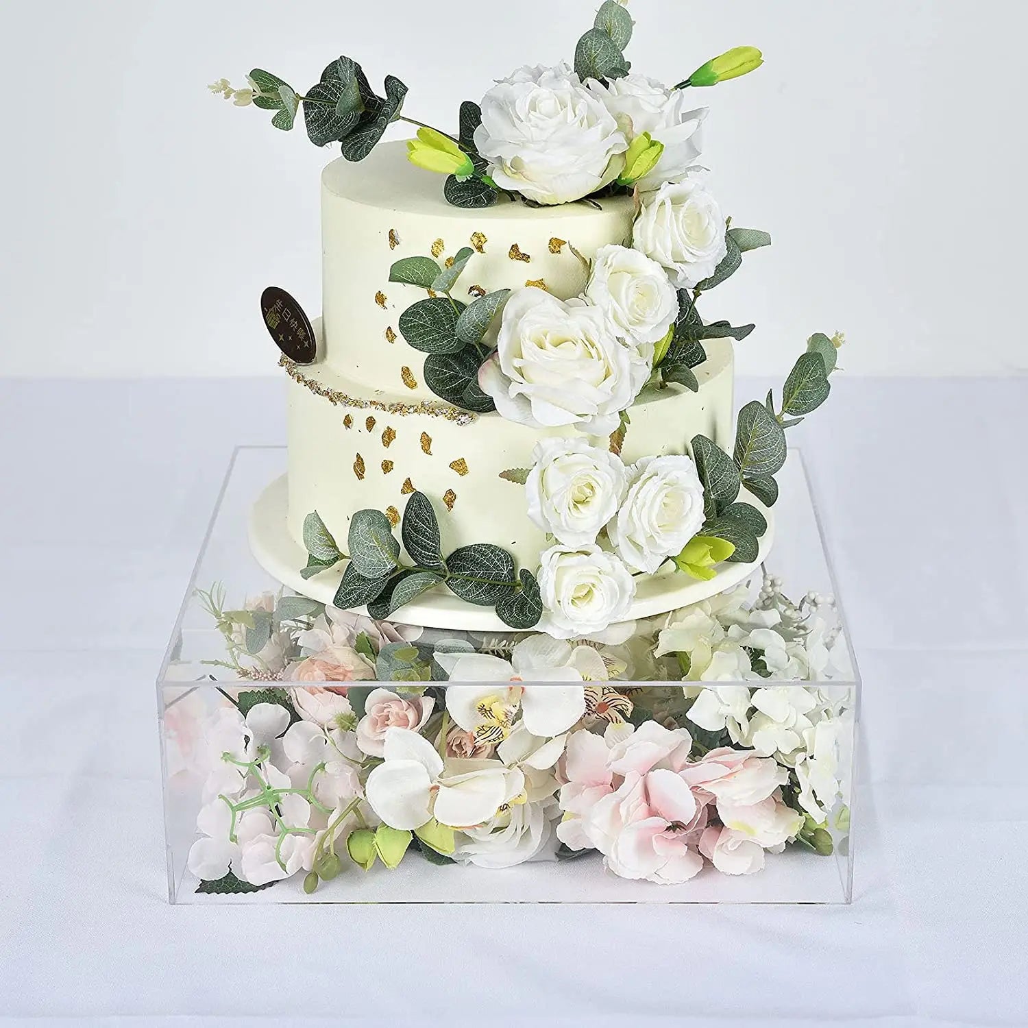Clear Acrylic Cake Box Stand Transparent Display Box Pedestal Riser With Hollow Bottom CUBOID Display Box