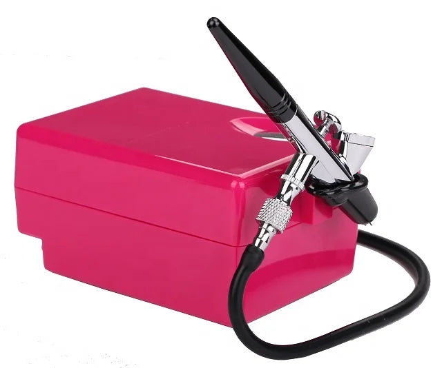 BT-16 Professional Mini Nail & Cake Airbrush Compressor Rechargeable Gravity Feed ABS & Copper for Beginners and Experts Alike