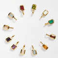 Colorful 12th Birthday Stone Pendant DIY Accessories Necklace Female 12th Birthday Stone Square Colorful Zircon Pendant Clavicle