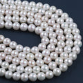 ZHUJI 12-15mm AAA Natural White Edison round Shape Freshwater Pearl Strand for Women's Jewelry Making Loose Pearls