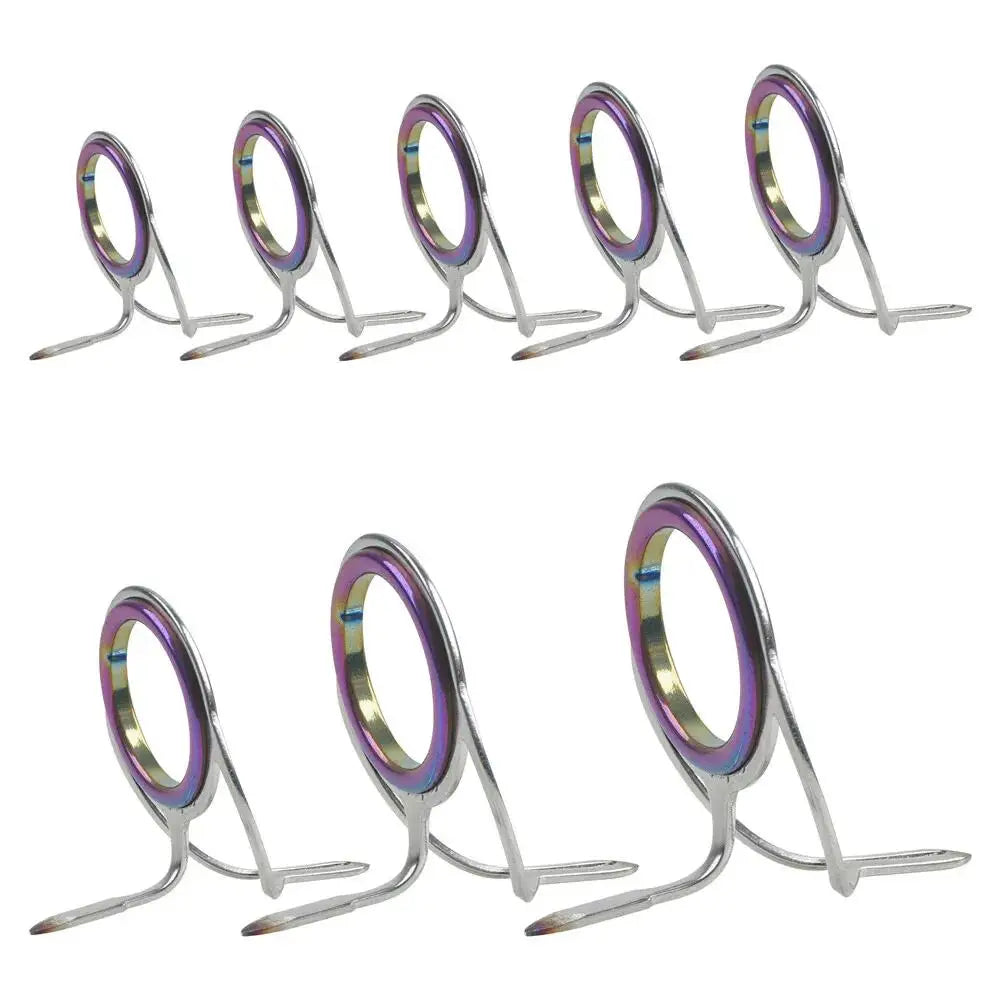10PCS a Pack Fishing Rod Guide Repair Kit Ceramic Ring Stainless Steel Double Foot Fishing Pole Rod Guides Fishing Accessories