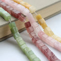 8*8MM Natural Rose Quartz Healing Gemstone Square Strawberry Quartz Tube Spacer Stone Beads for Jewelry Making