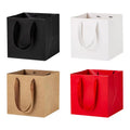 Multi Sizes Gift Bags Reusable Square Business Packaging Kraft Paper Bags with Handles for Wedding Baby Shower Birthday Party