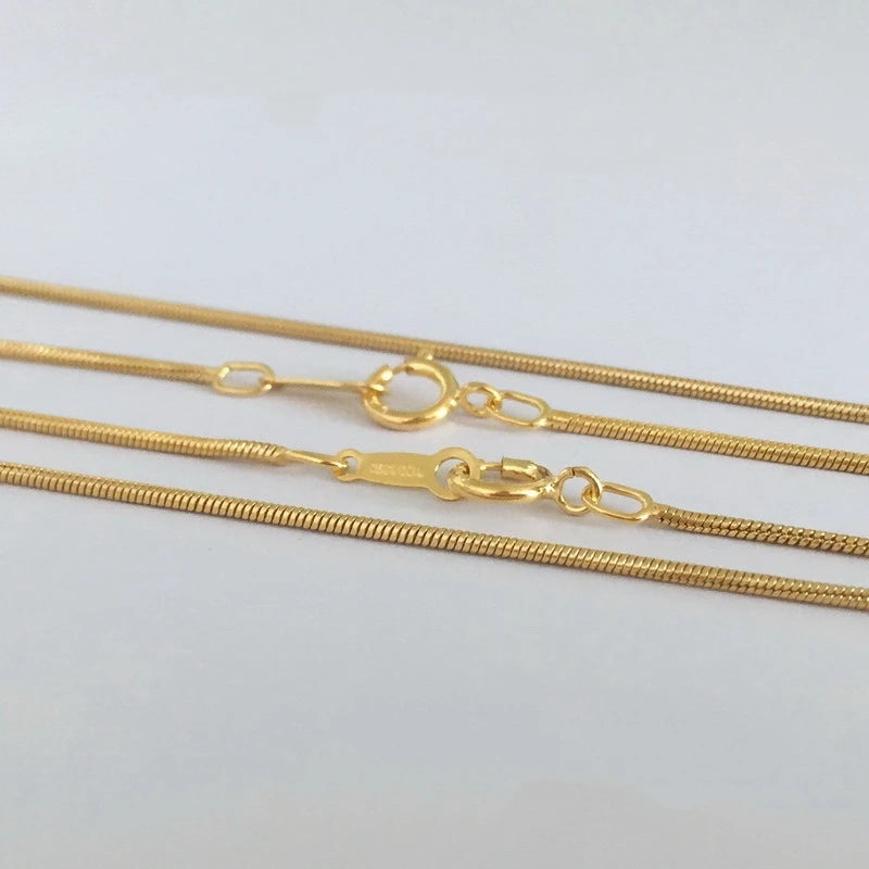 Fashion 1mm Width 14K Gold Filled Snake Necklace Chain Jewelry for Women