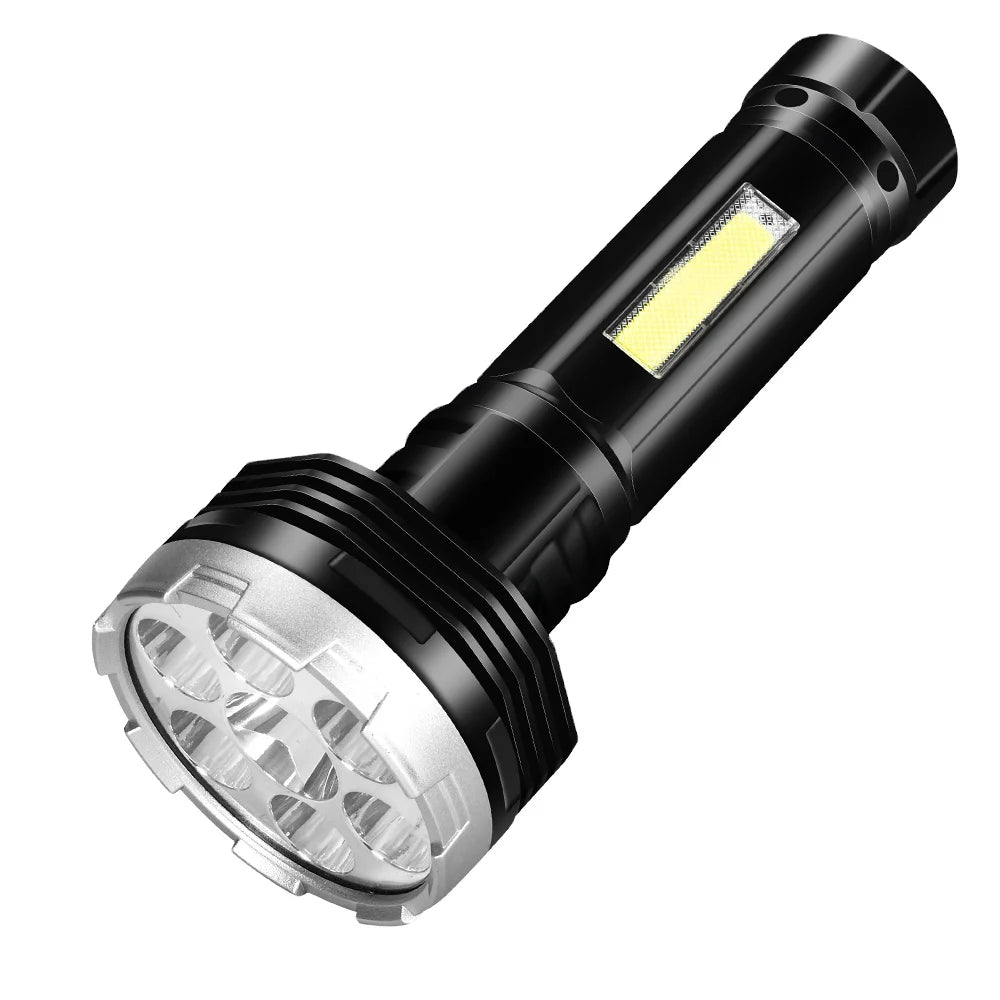 Helius High Power Strong Light Hand Lamp 4 Modes Waterproof XPE LED USB Rechargeable Battery Torch Light COB Flashlight