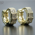 3.6 Ct Cluster Engagement Huggie Hoop Earrings 18K Gold Plated 925 Silver VVS Simulated Diamond Earring Stud