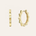 LOZRUNVE Chic Geometric Huggie 14k Gold Simple 925 Silver Spike Hoop Earring
