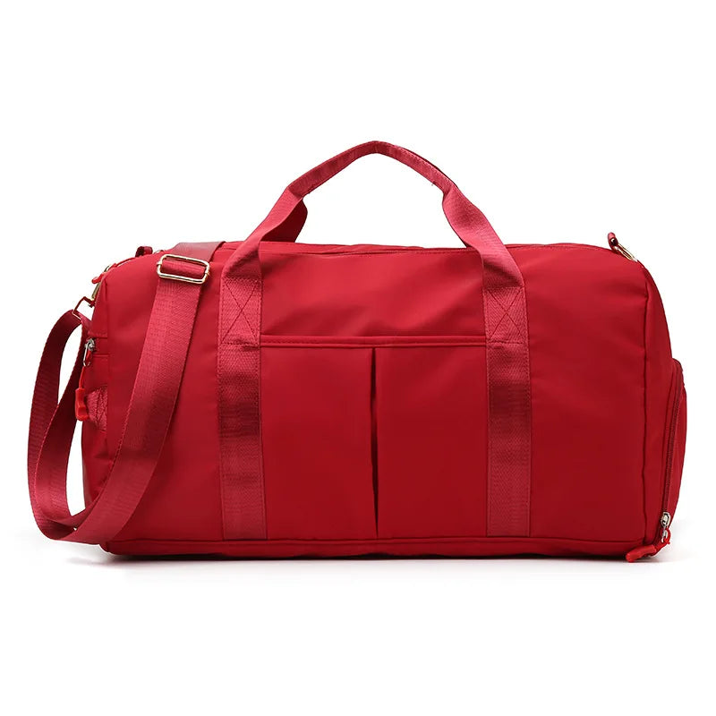 New Personalized Waterproof Nylon Duffel Bag Pink Sequin Women Travel Overnight Tote Bag
