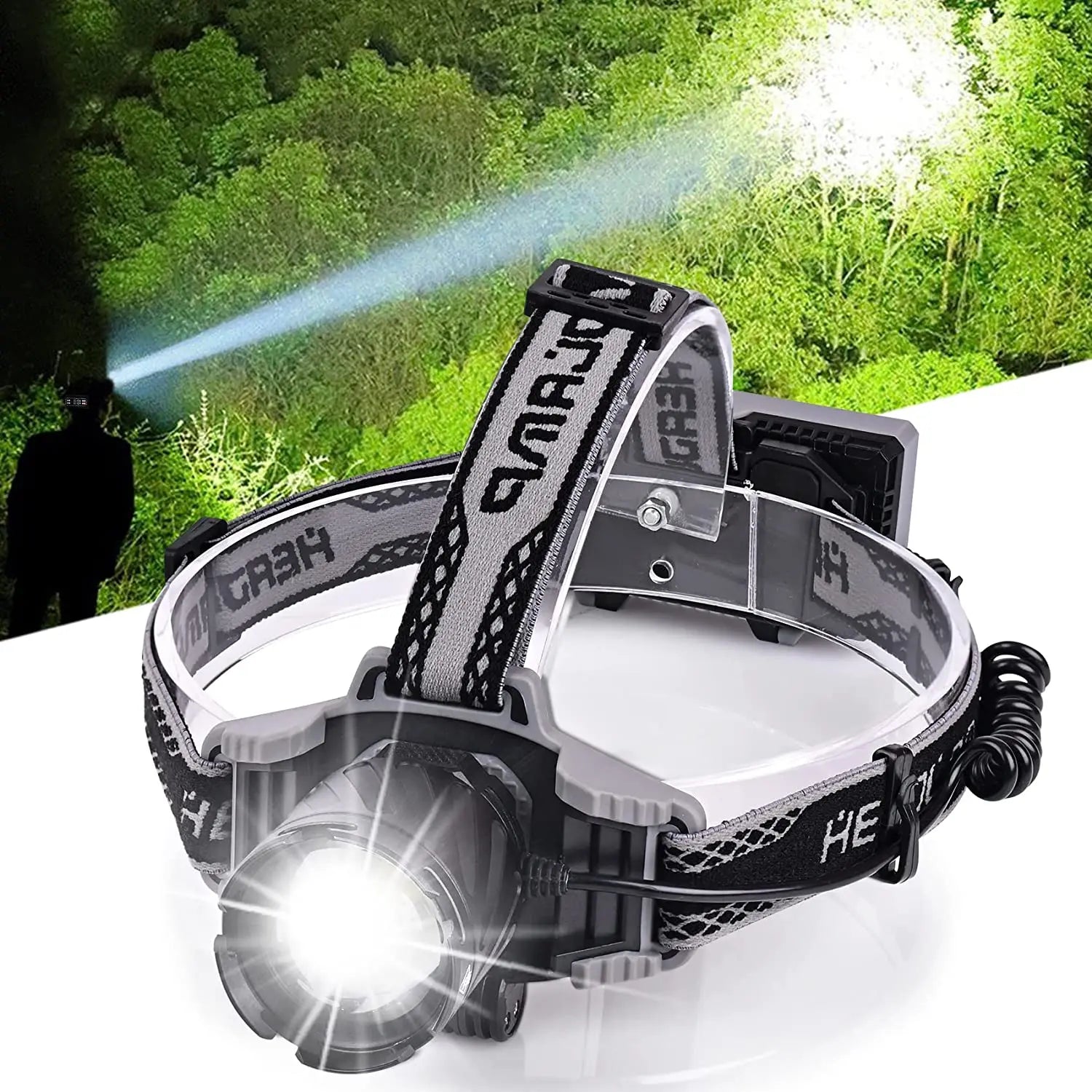 Helius 100000 Lumen With XHP99 4 Modes Zoomable Power Display Warn Light Rechargeable Usb Led Head Torch Headlights Headlamp