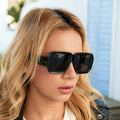 STORY STY3960K 2022 Fashion Candy Color Oversized Square Sun Glasses Women Lattice Wide Leg Big Frame Sunglasses Shades