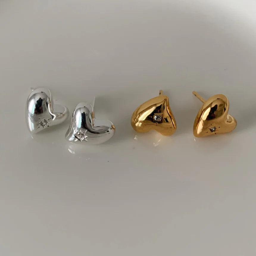 Hot Sale Irregular Love Earrings Small Zircon Earrings Full Body S925 Sterling Silver Needle Earrings Gifts for Women