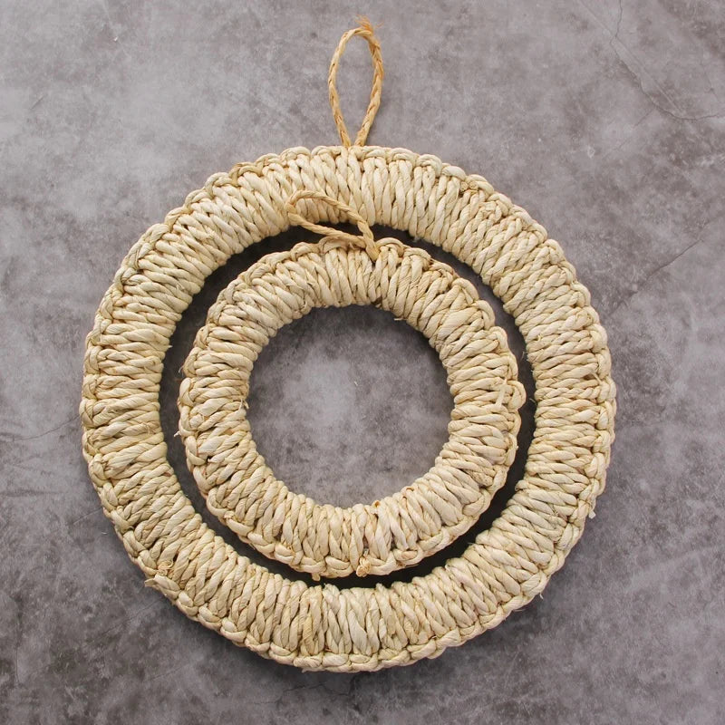 Japanese Handmade Straw Woven Corn Husks Mat Kitchen Heat Insulation and Anti-scalding Placemats Bowls and Pans