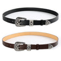 European and American Retro Carved Ladies PU Belt with Classic Vintage Style and Alloy Buckle Trendy Bohemian Accessories