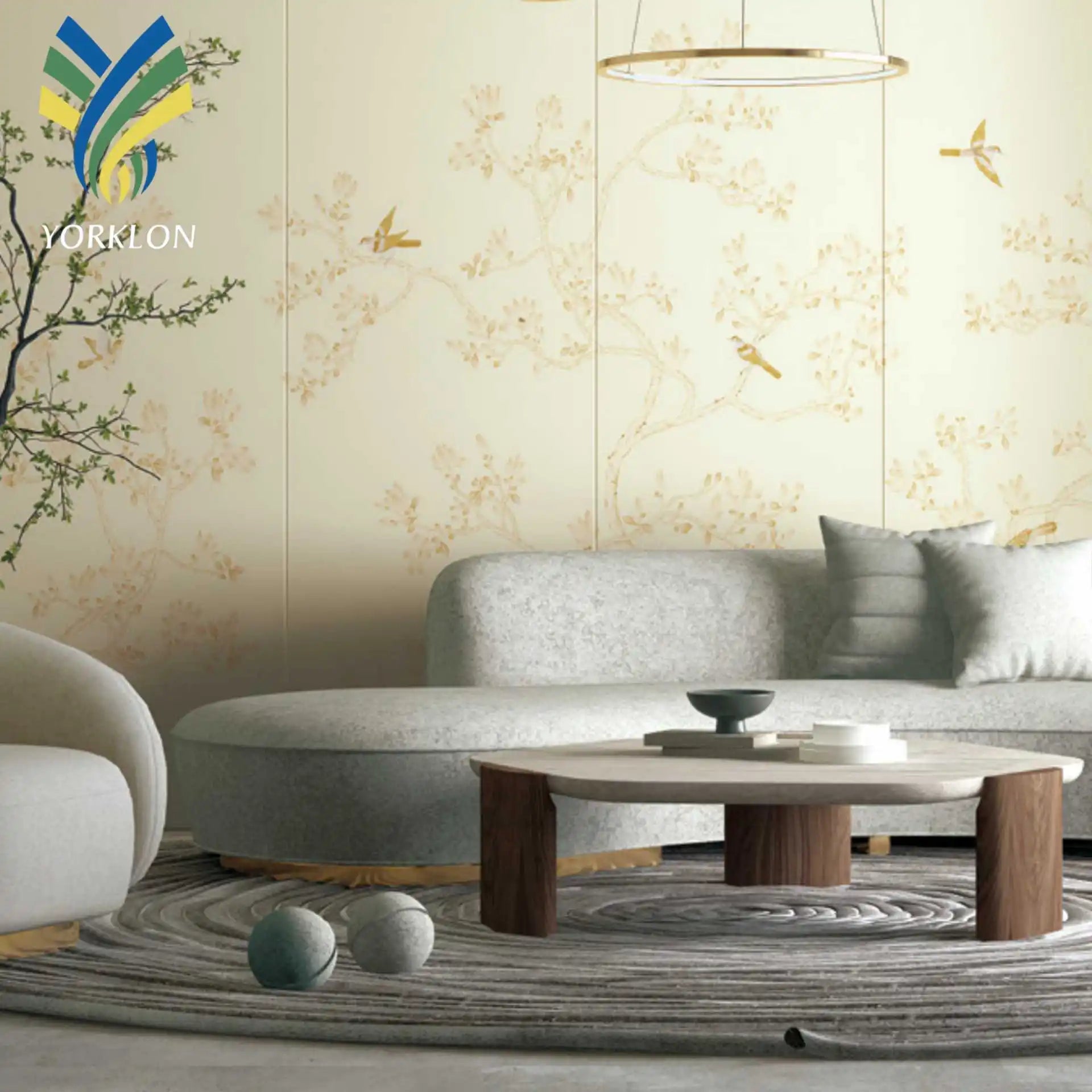 Custom Printed Chinese Hand Painted Embroidered Flowers Mural Wallpaper Bedroom Home Living Room Restaurant Hotel Wall Decor