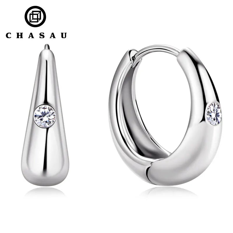 GRA D Color VVS1 2.5mm 0.06ct Mossanite Jewelry 925 Sterling Silver Moissanite Diamond Earrings for Women Cc Earing Huggie Hoop