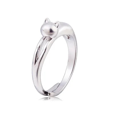 925 Sterling Silver Vintage Style Cat Rings for Women Ladies Wedding and Party Invisible Setting Factory Wholesale