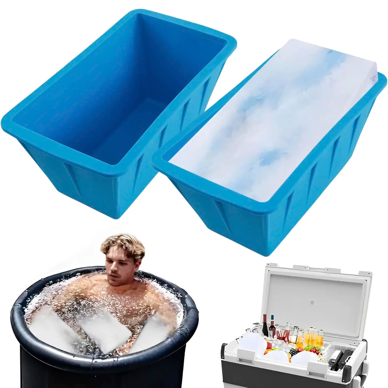 Extra Large PVC Ice Cube Maker Block Temperature Resistant Eco-friendly Durable Dishwasher Safe Customized Color Ice Bath