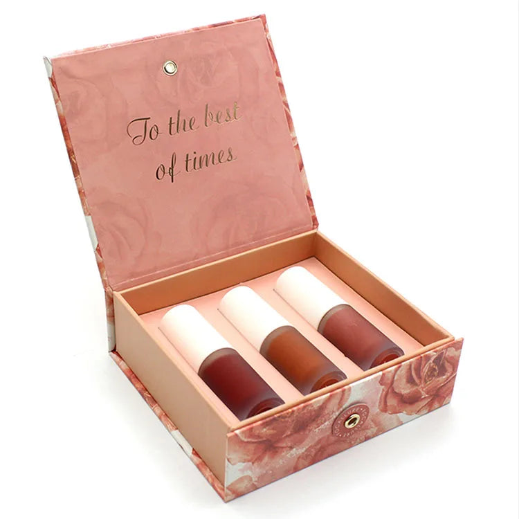 Perfect Dress and Makeup Packaging Box with Foam Insert Skincare Product Gift Box Kit Set Cosmetic Box Pink Christmas Luxury OEM