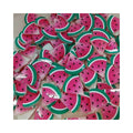 Bulk 100Pcs Summer Watermelon Fruit Plastic Charms Resin Flatbacks Buttons Beads for Fairy Garden Hair Acscessories Home Decor