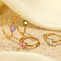 Korean Version of Love Zircon Ring Female Jewelry Niche Diy High Grade Sense Opening Stainless Steel Ring Jewelry Wholesale