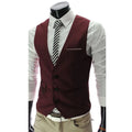 Men's Slim Vest Casual Sleeveless Formal Wear V-neck Suit Casual Fashion Waistcoat Sleeveless Business Jacket