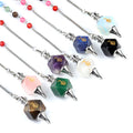 Cho Ku Rei Power Symbol 7 Chakra Bead Chain Pendulum Amethyst Reiki Symbol Pendant for Children's Healing & Hypnosis Jewelry Use
