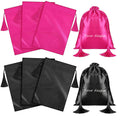 Custom Logo Wig Hair Extension Bag Packaging Drawstring Silk Wholesale Satin Bags for Wig Makeup Bag Silk Jewelry Pouch
