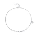 SL1696 925 Sterling Silver Beautiful Elegant Bowknot Bracelet Adjustable Cross Chain Link for Women Girls Valentine's Day Gift