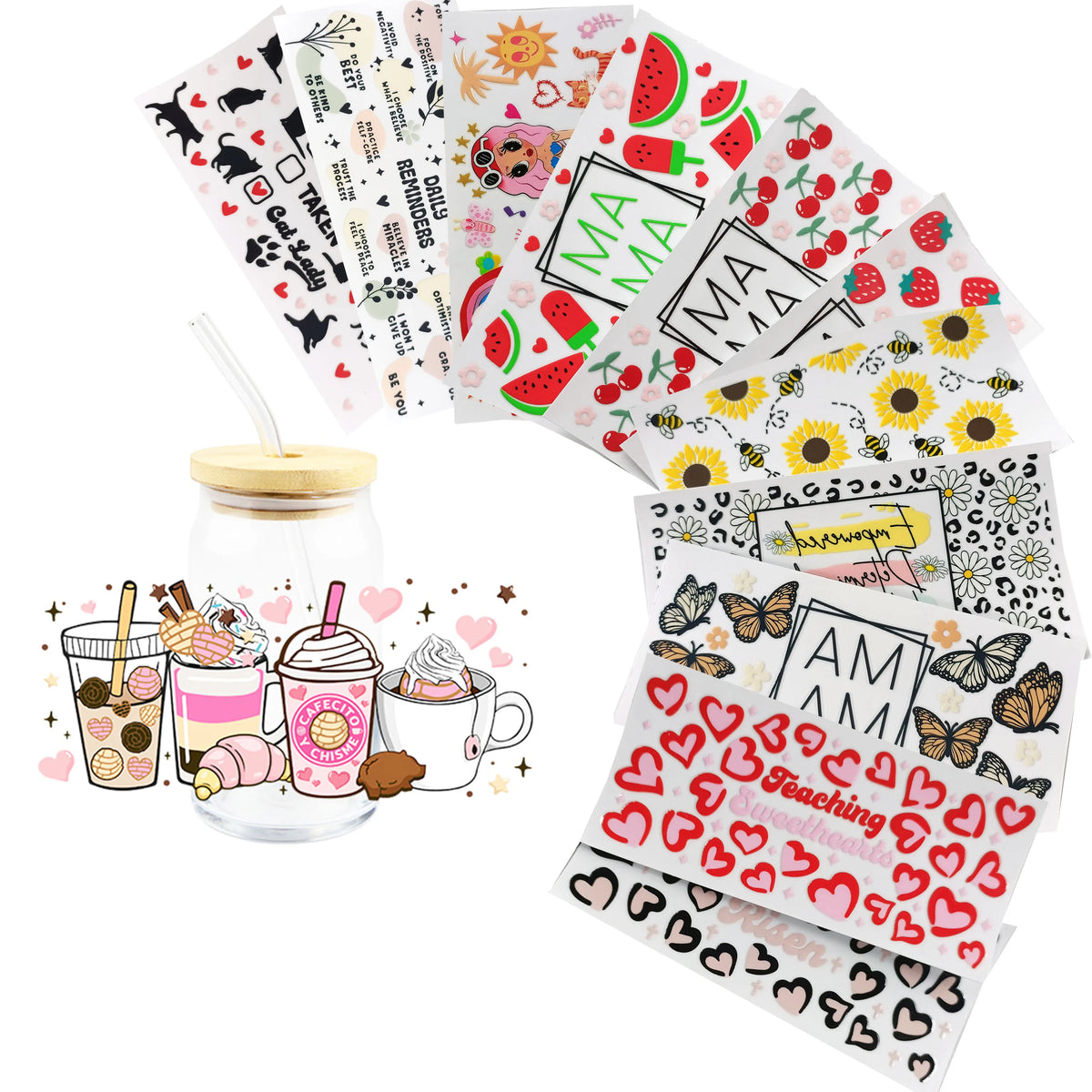 Custom Logo Uv Dft Cup Wrap Women Gift 16oz Sublimation Glass Cup Tumbler Sublimation Glass Cup