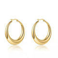 Wholesale Trendy Stainless Steel Big Thick Hollow Earing Gold Plated Minimalist Half Moon Hoop Earring for Women Jewelry