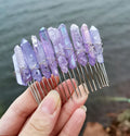DIY Arrival Item rainbow red sky blue bridal silver thread 20 tooth light purple crystal hair comb