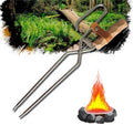 IRONDONKEY Camping Firewood Clip Outdoor Iron Carbon Tongs Campfire BBQ Firewood Tongs Tools Stove Tongs
