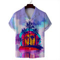 Drop Shipping Men'S Hawaiian Shirt Quick Dry Music Festival Shirts Short Sleeve Beach Holiday Casual 3D Digital Printing Shirt