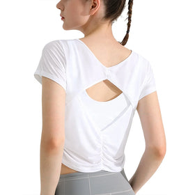 Women's Plus Size Lightweight Breathable Yoga T-Shirt Quick Dry Sportswear for Running Training and Fitness Short Sleeve Top