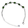 Factory Wholesale Rhodium Plated 925 Sterling Silver Pear Cut Natural Diopside Bracelet for Women Anniversary Gift Party Wear