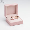 Hot Selling Trendy Design Exquisite Minimalist Earrings Jewelry 18K Solid Rose Gold Real Natural Diamond Flower Stud Earrings