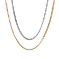 14k Yellow/White/Rose Gold Box Link Chain Necklaces Solid Gold Chain with Lobster Claw Clasp for Men Women Multi-specification