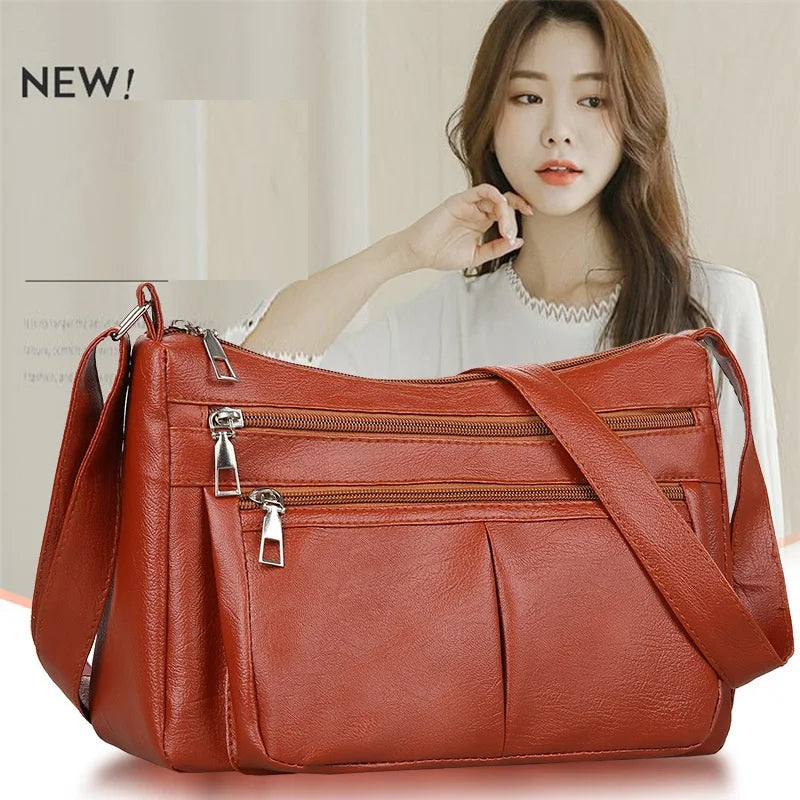 New Arrival Fashion Soft Leather Messenger Bag Single Strap Shoulder Bag Women All Seasons