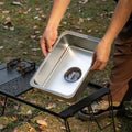 Campingmoon Light Weight Portable square Basin Stainless Steel Kitchen Sink for Camping Table