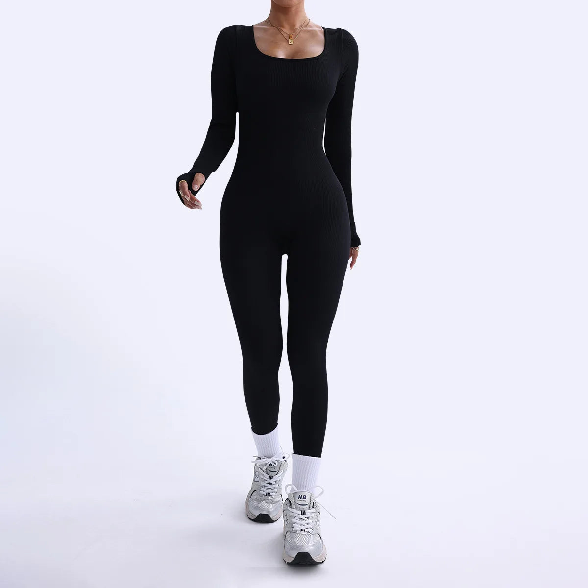 Winter Long Sleeve Yoga Jumpsuit  High Elastic Yoga Bodysuit Long Leggings Yoga Wear for Women