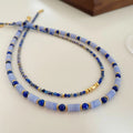 New Ins Style Vintage Natural Stone Brass Bead Beaded Necklace Fashion Simplicity Personalized Jewelry