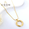 Ason 2023 New Fashion Stainless Steel Jewelry Necklace Circle Bump Uneven Hollow Out Accessories Necklace