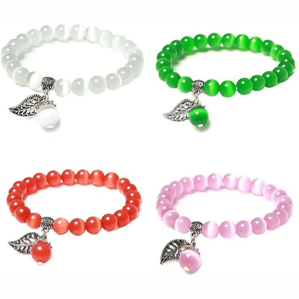 Stretch Cat's Eye Stone Beads Pendant Bracelets Crystal Jewelry Gifts Lucky Healing Stone Bracelet