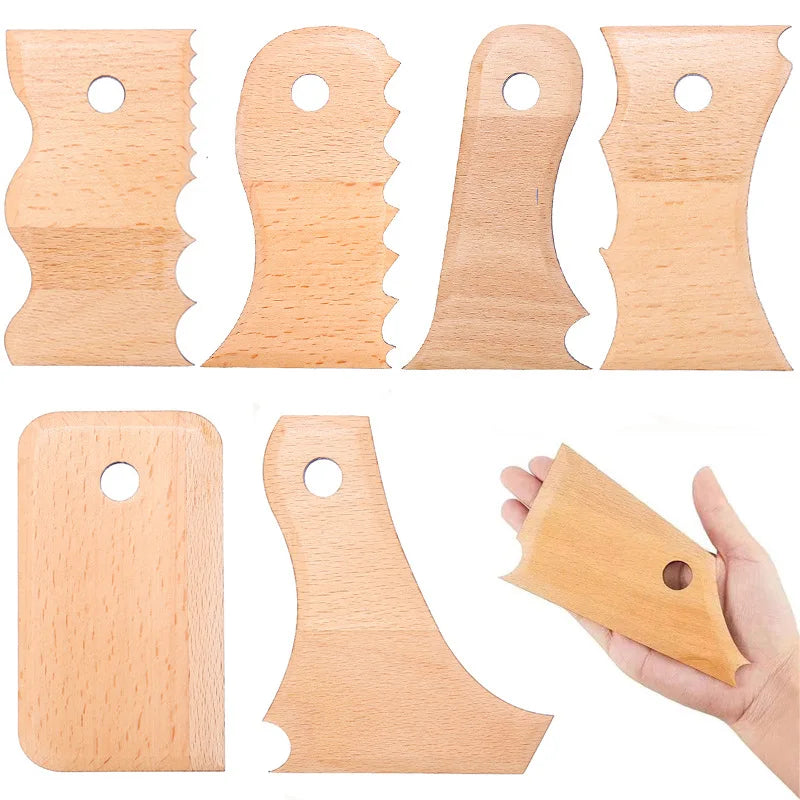 Tailai Wooden Frame Knife Pottery Trimming Tool Clay Sculpture Carving Knife DIY Clay Tools for Art Supplies
